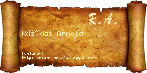 Rédai Arnold névjegykártya